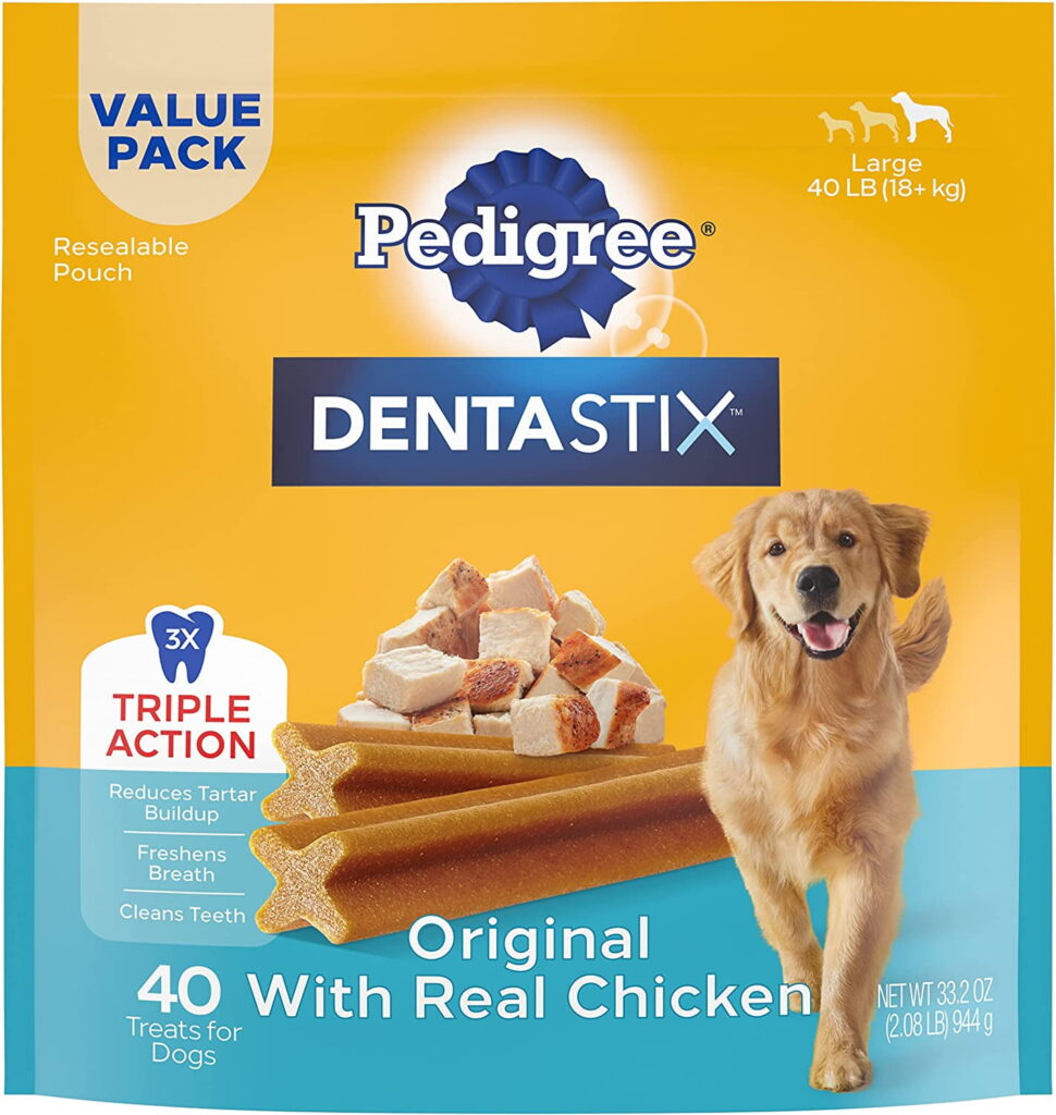 Pedigree DENTASTIX Large Dog Dental Treats Original Flavor Dental Bones, 2.08 lb.